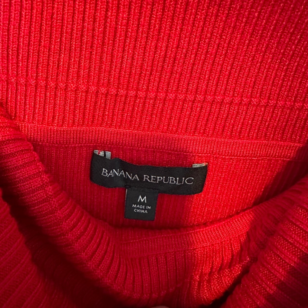 Off shoulder red sweater